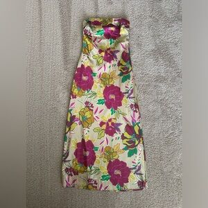 Floral Satin Maxi Dress